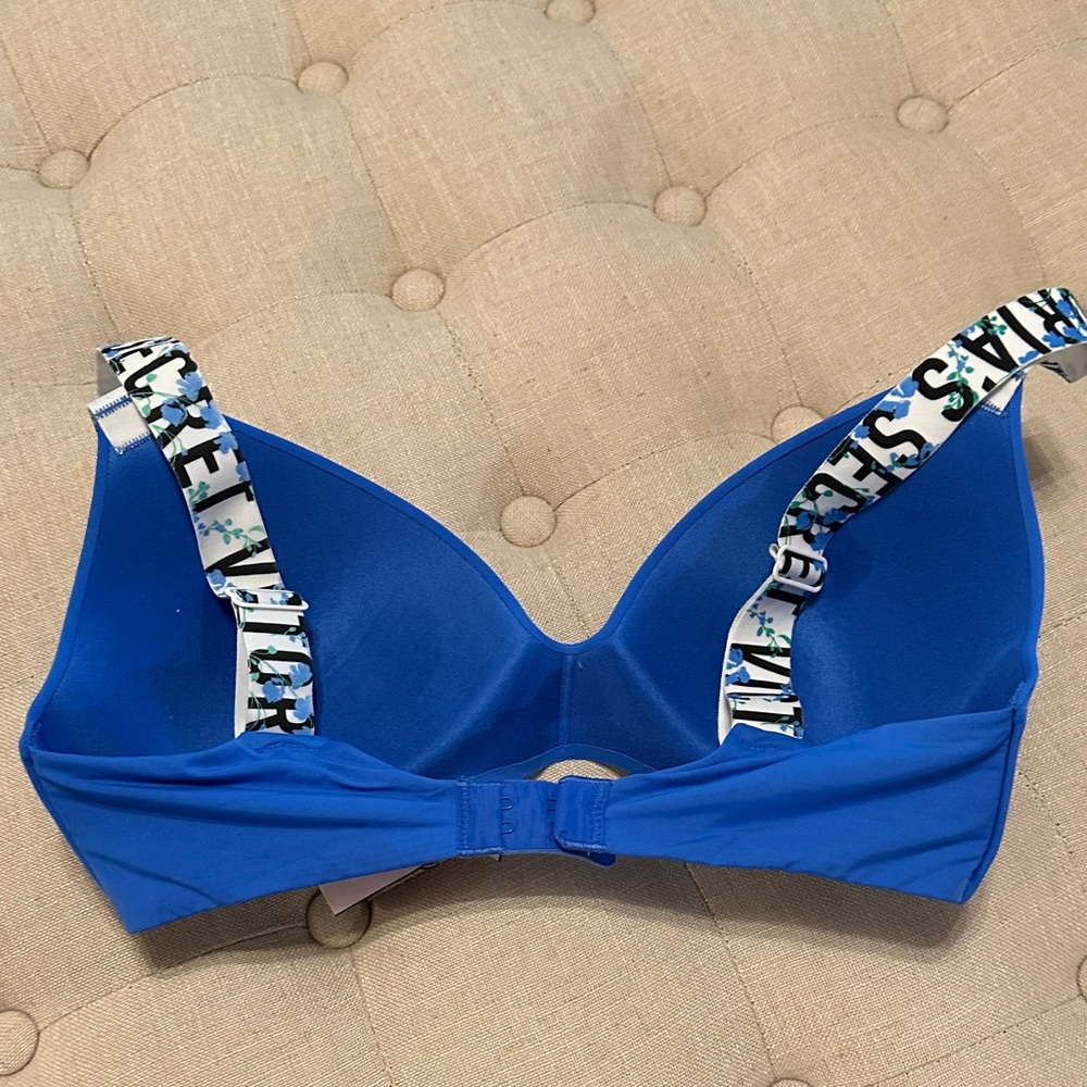 Victoria's Secret Bold Blue Wireless Bra with Logo Straps 32D - Picture 2 of 3